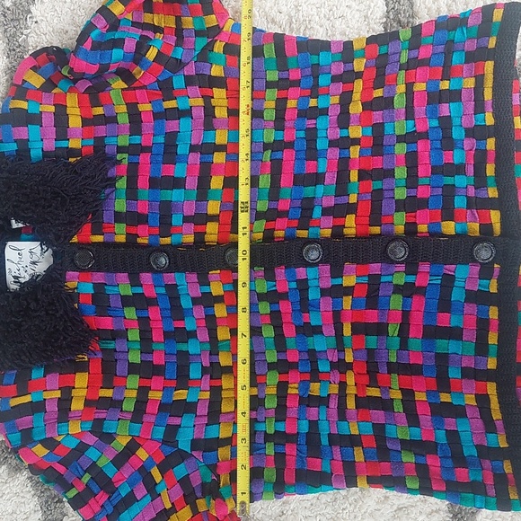 Michael Simon New York 90s Vintage Woven Stretch Cardigan Jacket Med - Picture 4 of 6